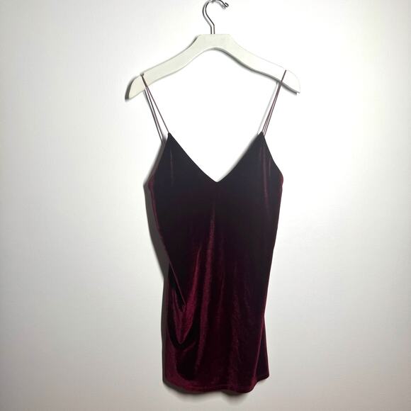 TOBI Dress Women S/P Maroon Red Velvet Holiday Date Night Dark Romantic Y2K Club - Picture 1 of 6